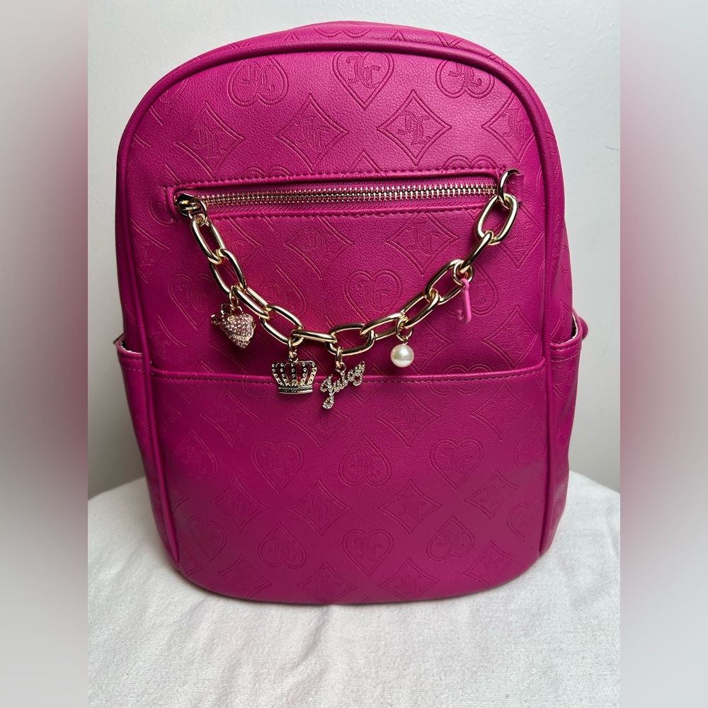 Juicy Couture Fuchsia Backpack with Charm Chain